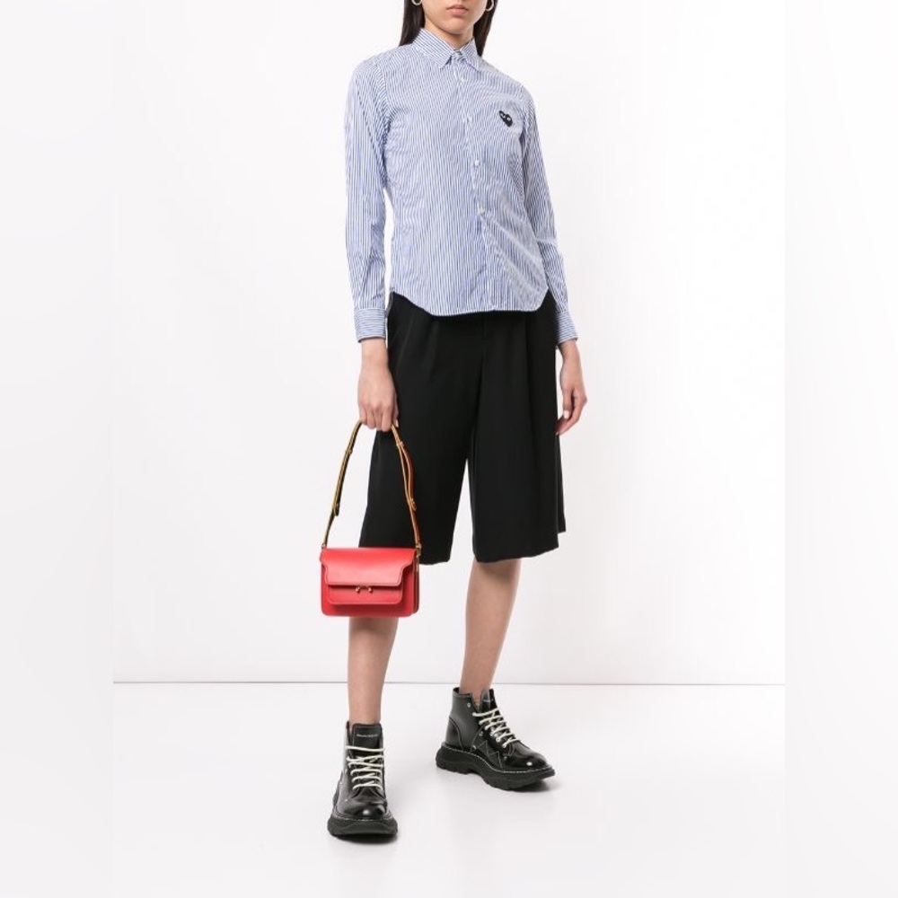 Comme Des Garçons Play striped-print branded shirt (size S)